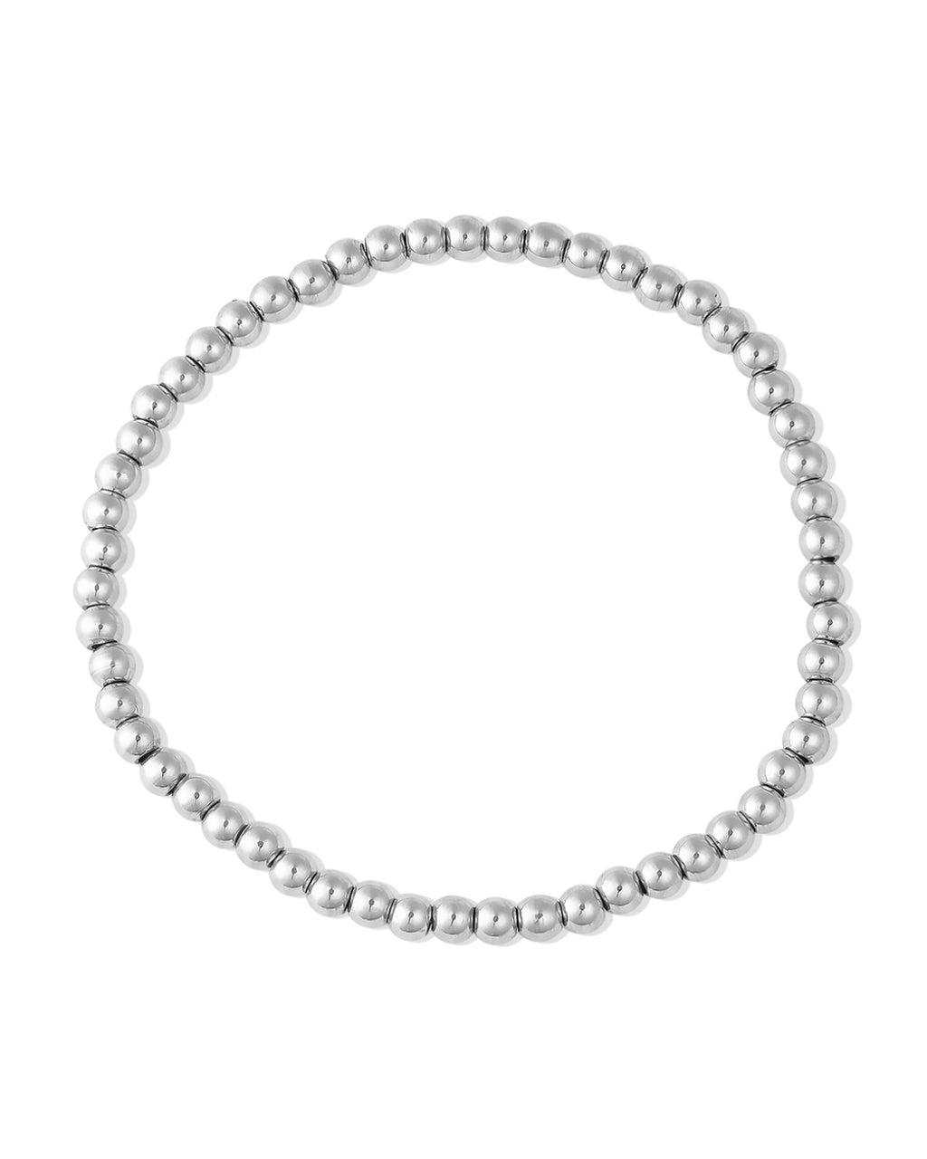 8mm Stainless Steel Beaded Stretch Bracelet - Water Resistant