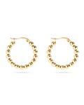 18K Gold Circle Ball Hoop Earrings - Water Resistant
