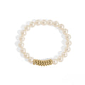 18K Gold Spacer & Kiska Glass Pearl Bracelet - Water Resistant
