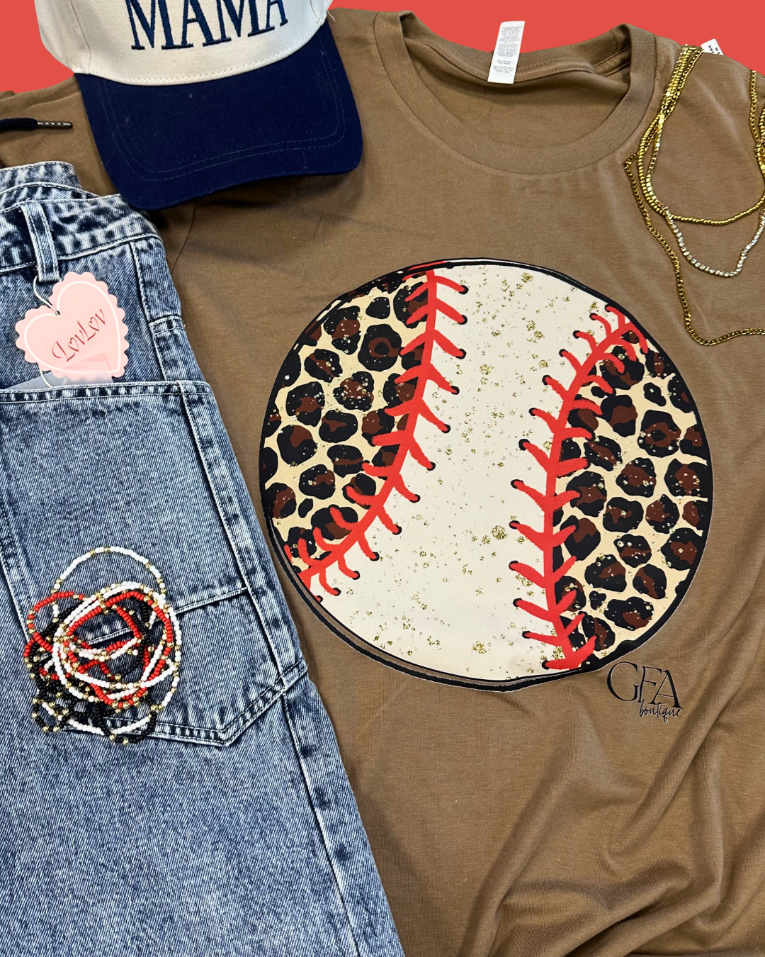 Leopard Baseball Graphic Tee