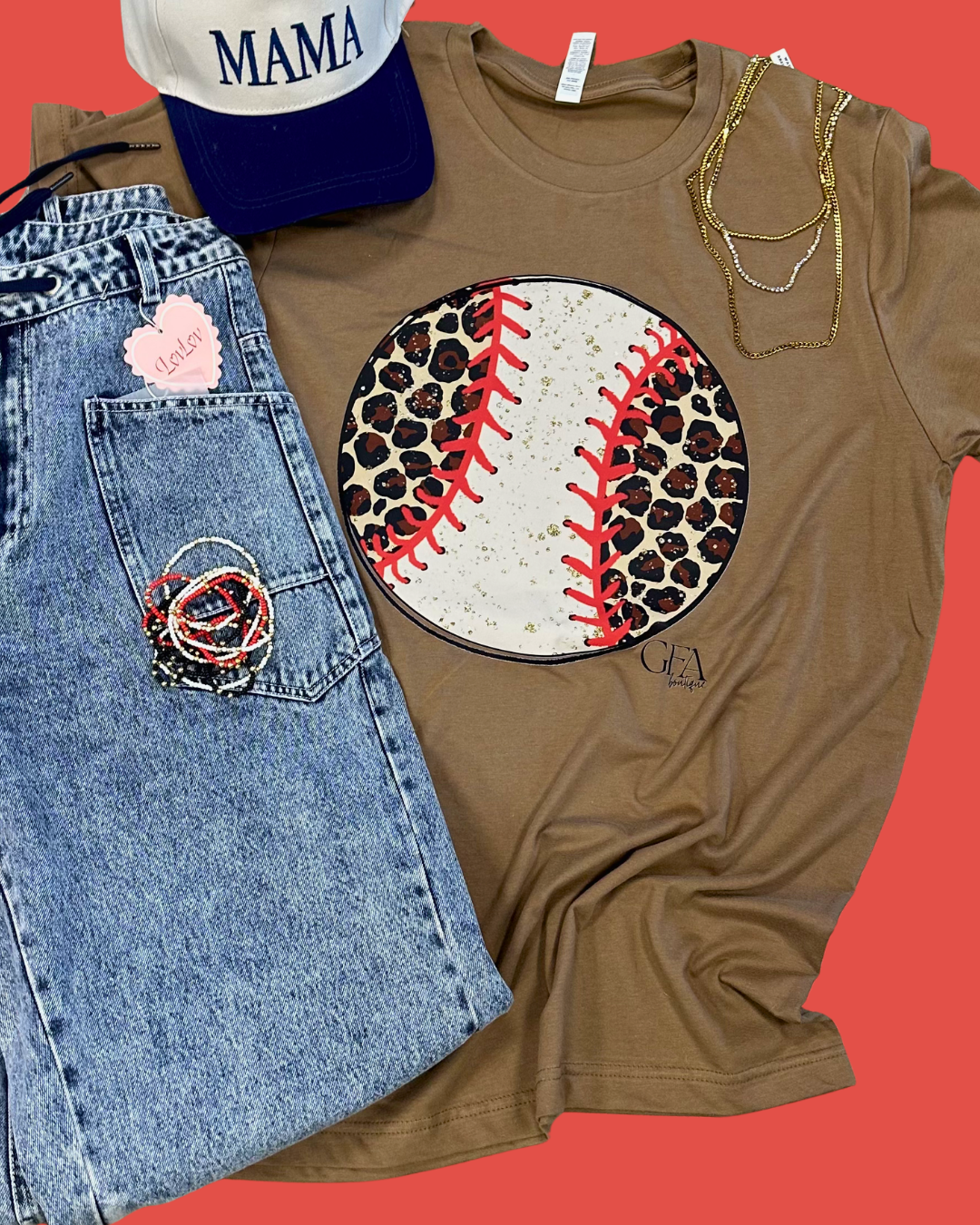 Leopard Baseball Graphic Tee