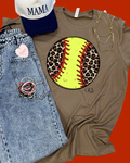 Leopard Softball Graphic Tee