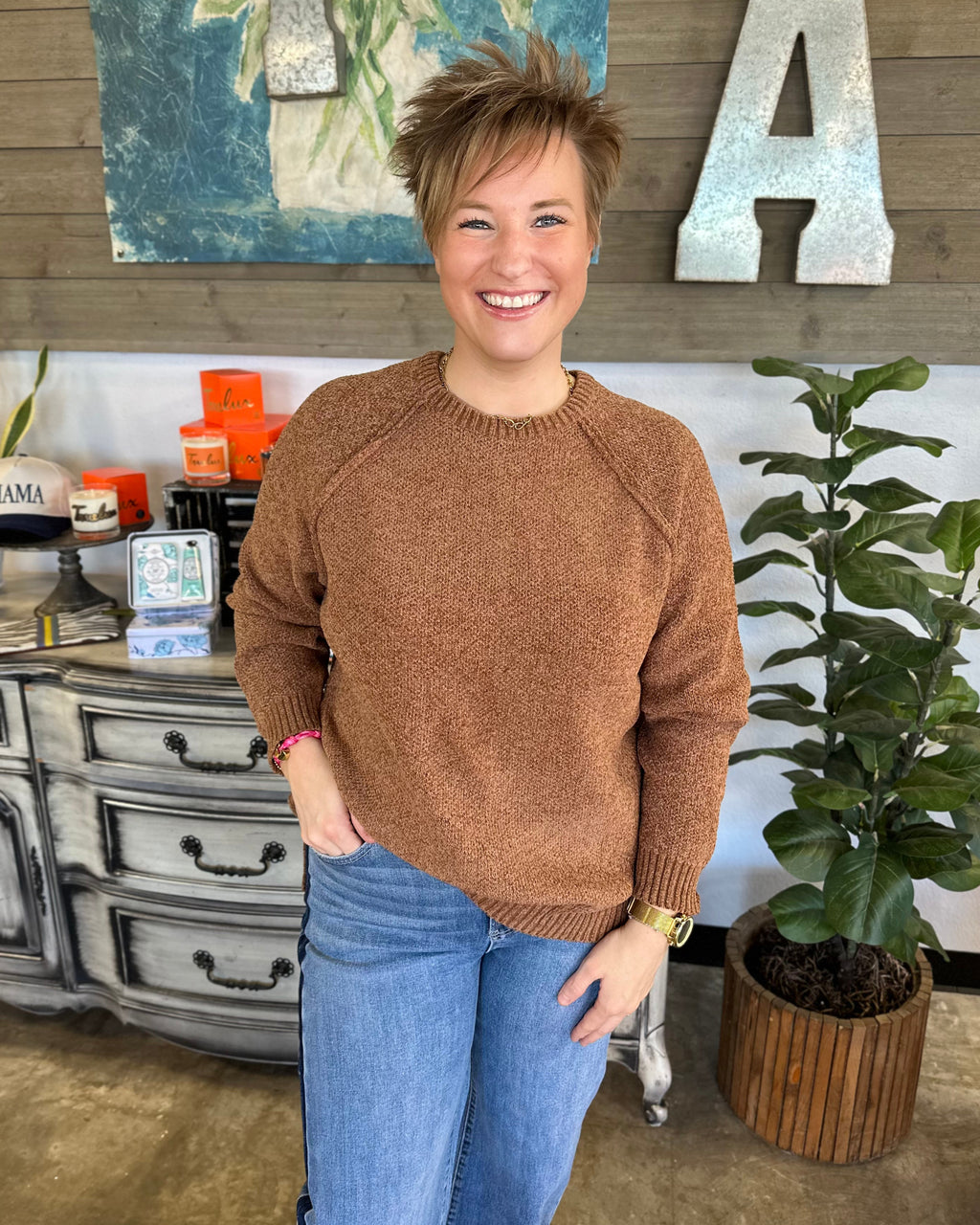 Soft Saddle Chenille Sweater