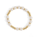 18K Gold and 8mm Kiska Glass Pearl Bracelet - Water Resistant
