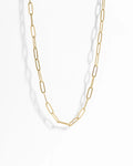 18K Gold PVD Stainless Steel Paperclip Chain Necklace 16"