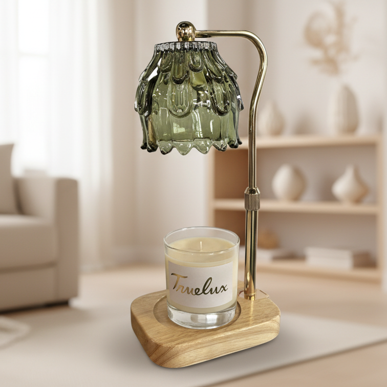 Gold and Green Candle Lamp