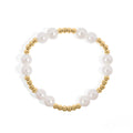 18K Gold 8mm Double Kiska Pearl Bracelet - Water Resistant