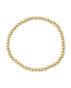 5mm Gold Beaded Stretch Bracelet - Water Resistant