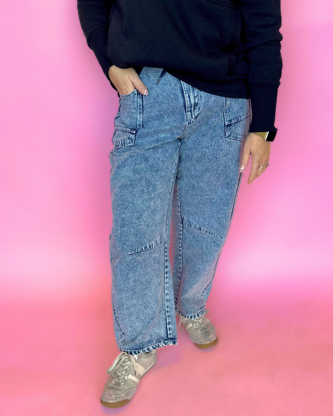 Blue Frost Barrel Denim