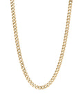 18K Gold PVD Stainless Steel Diamond Cut Curb Chain 24" - Water Resistant