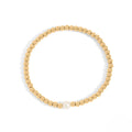 18K Gold 8mm Single Kiska Glass Pearl Bracelet - Water Resistant