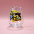 Happy Vibes Jumbo Wine Glass