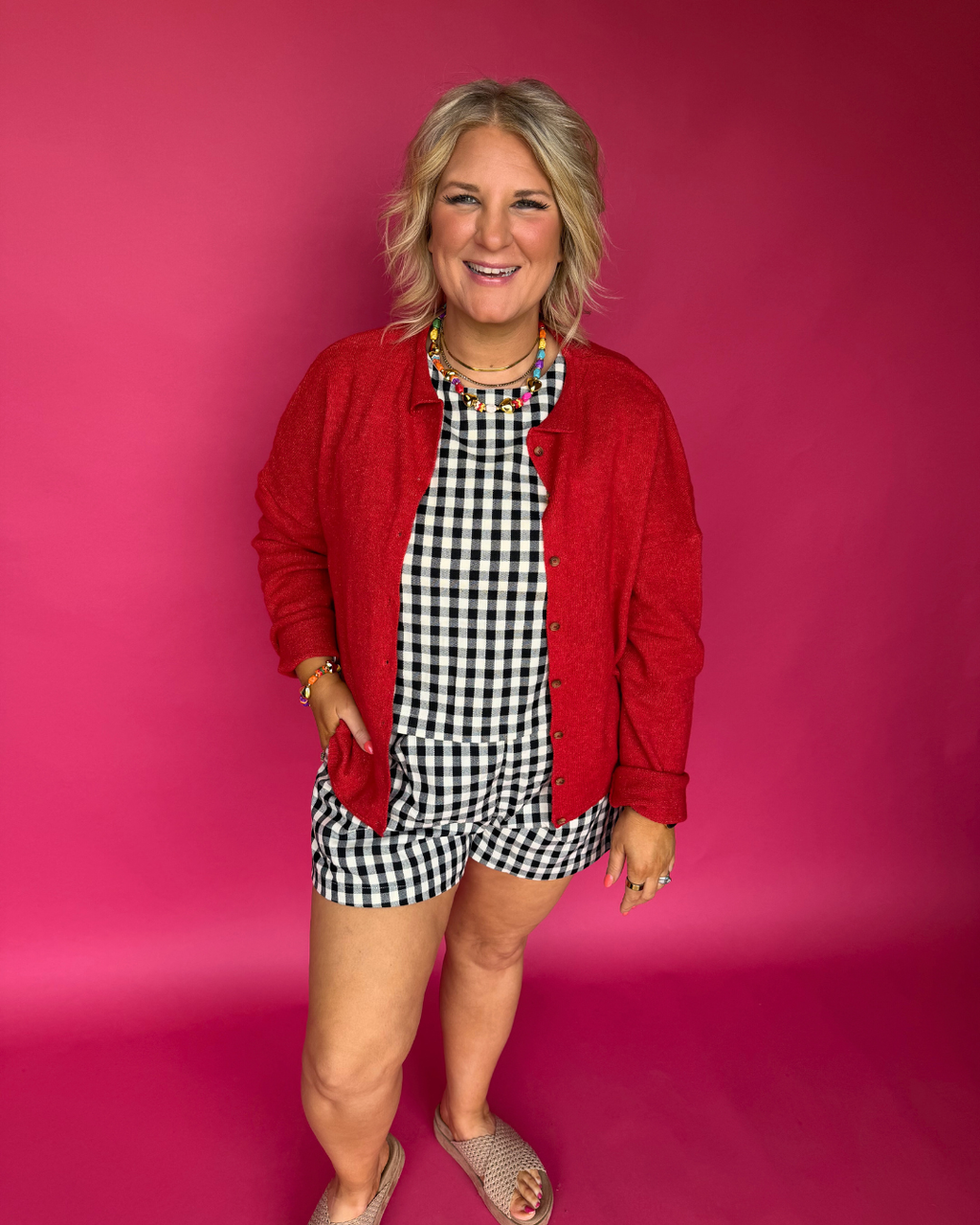 Sweet Escape Cardigan in Ruby