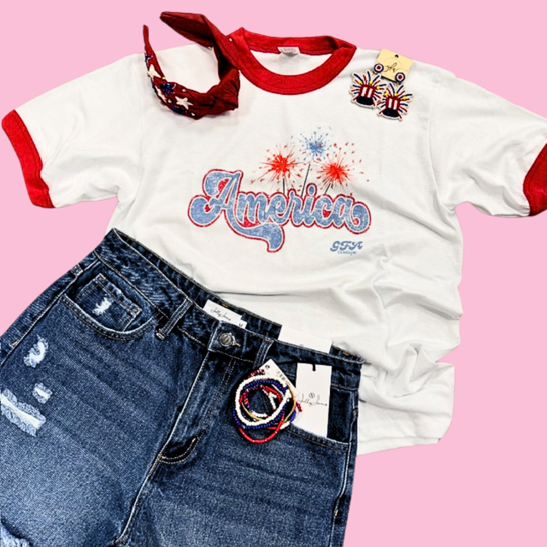America Ringer Tee