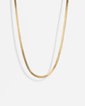 18K Gold Herringbone 18" Chain Necklace - Water Resistant