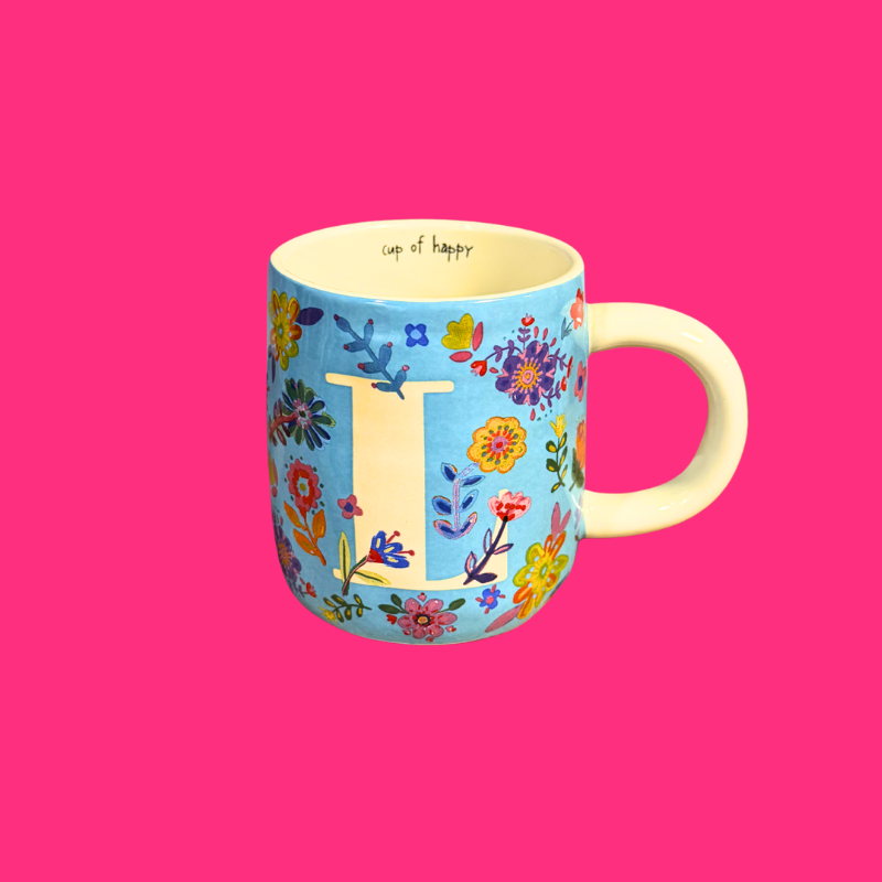 Floral Initial Mug by Natural Life